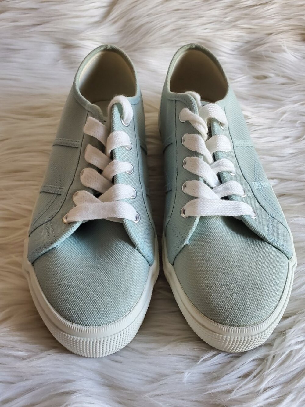 Lands' End Classic Pale Blue Canvas Lace-Up Sneaker SZ 7.5 - Picture 4 of 9